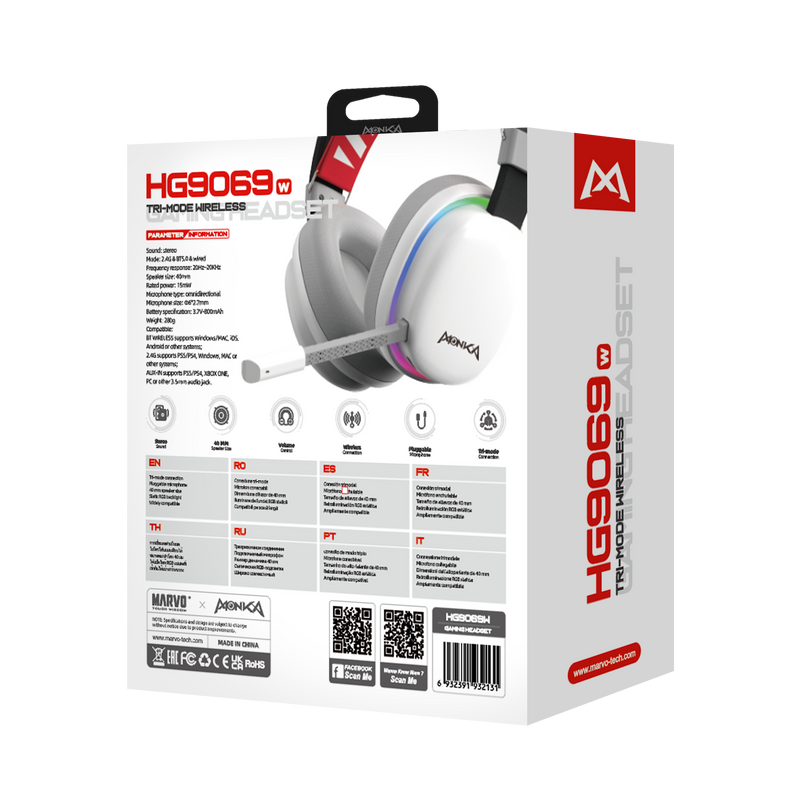 Monka Echo HG9069W Wireless Stereo Gaming Headset